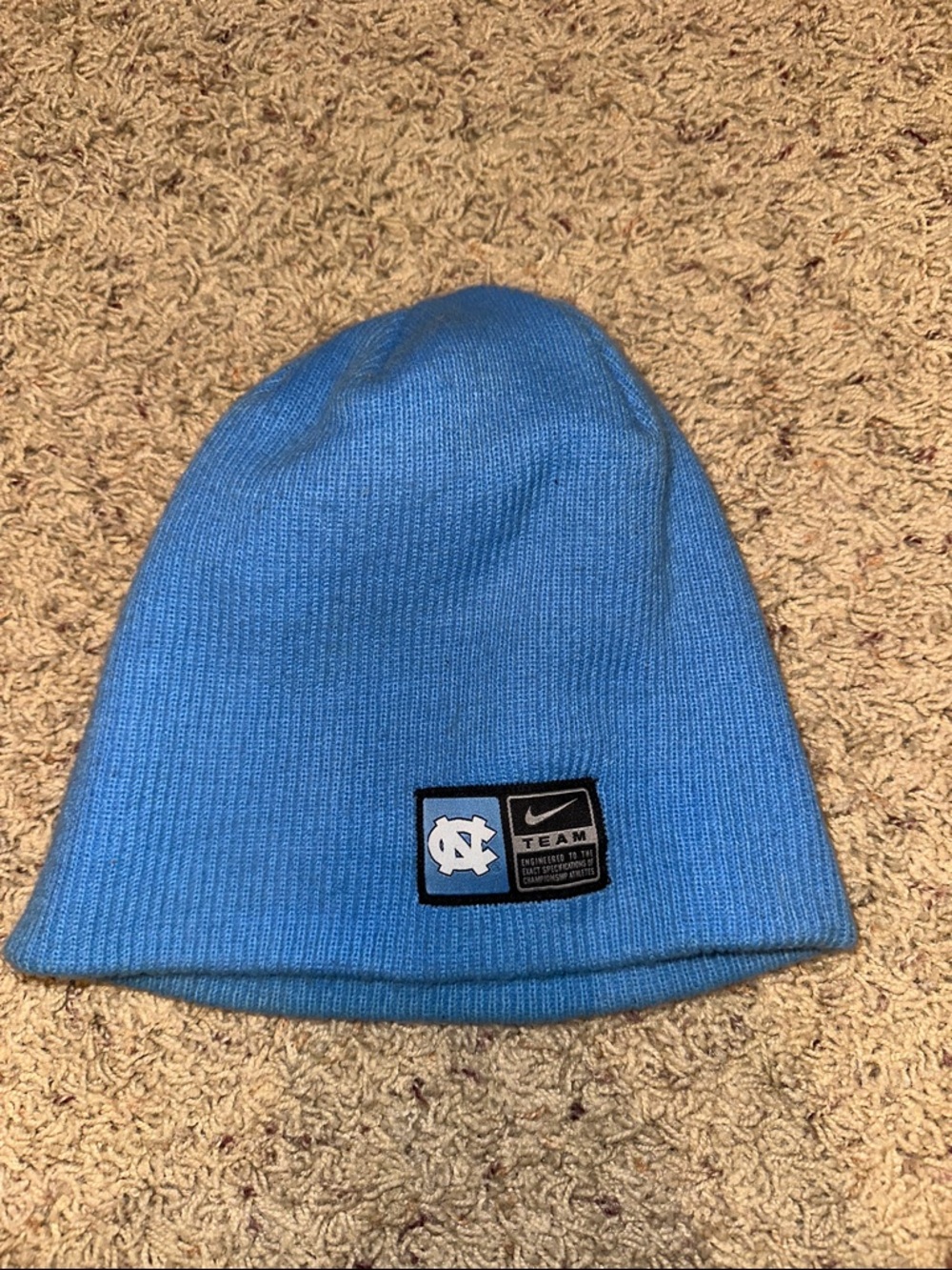 UNC Nike Carolina Blue Knit Beanie with Team Patch